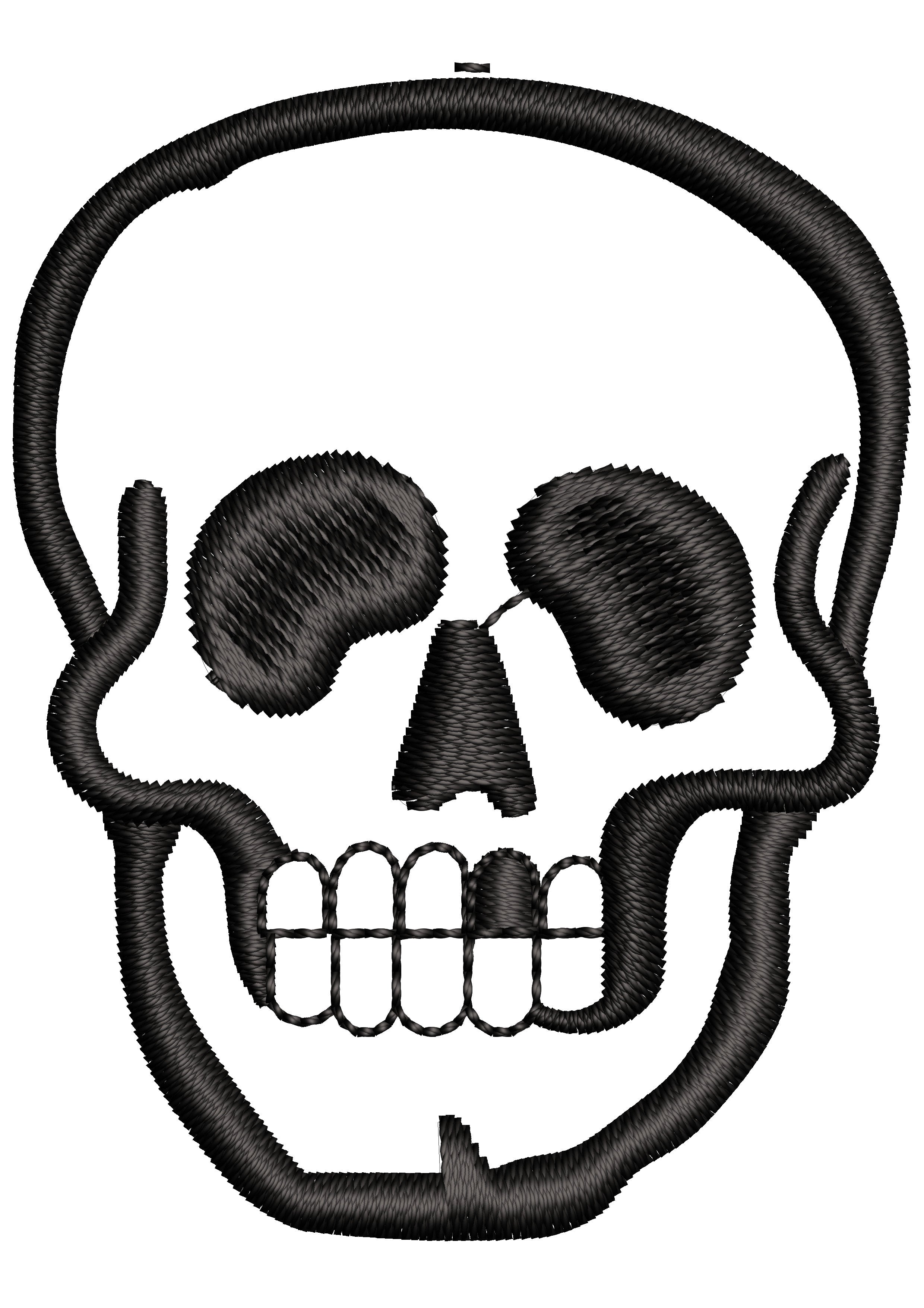 Skull Black Embroidery Design