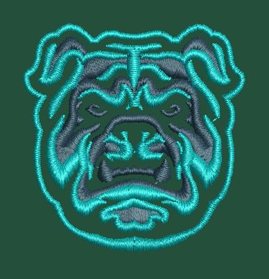 Bulldog Embroidery Design