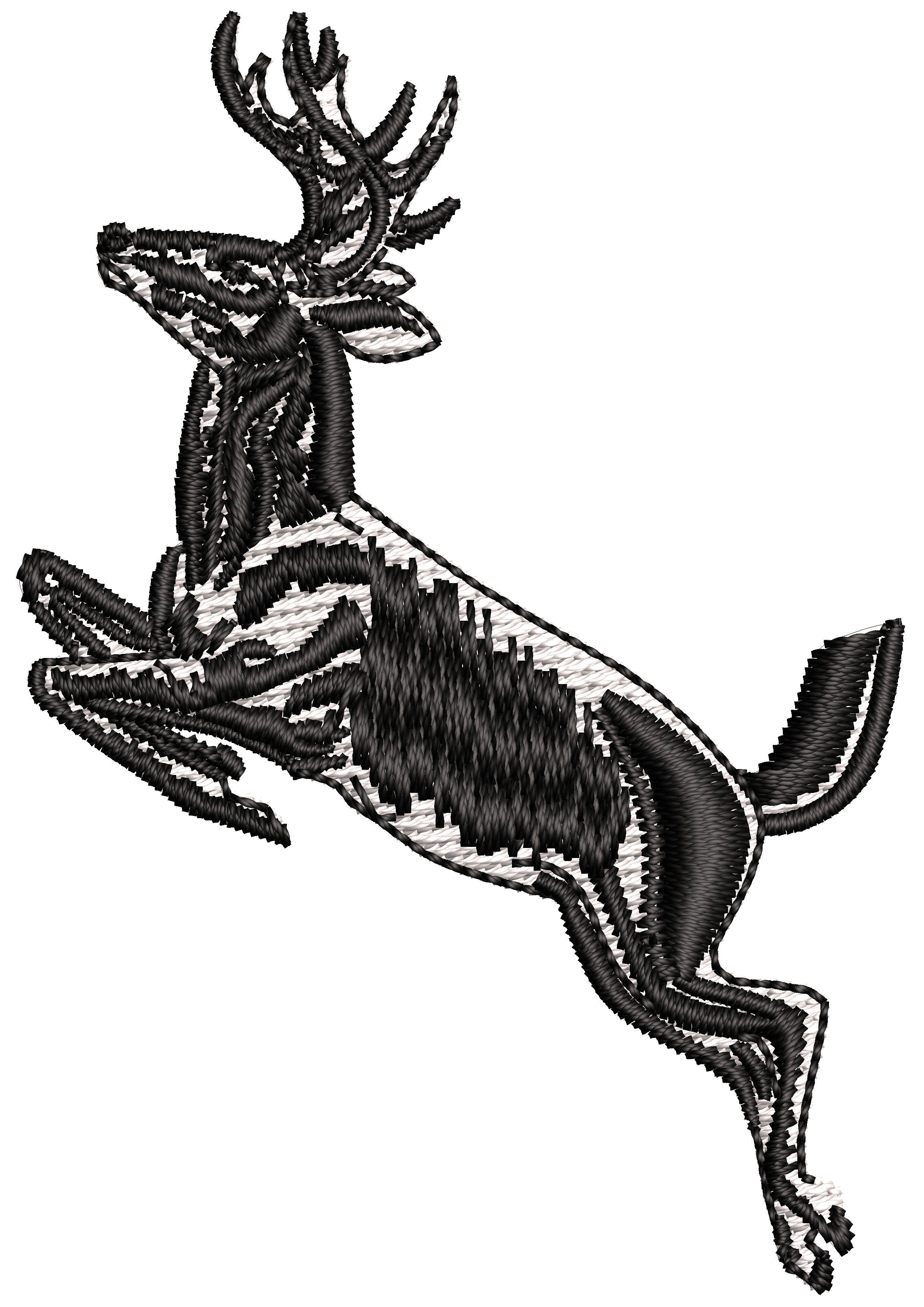 Dear Jumping Embroidery Design