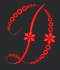 Floral Red Embroidery Design