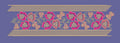 Magenta Vines Floral Border with Gold Lattice Embroidery Design