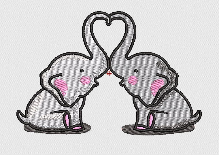 Elephant Embroidery Design