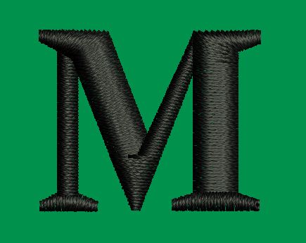 Letter M Serif Initial Embroidery Design
