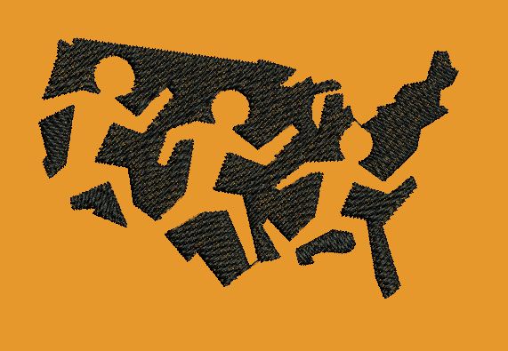 Continental Sprint Silhouettes Embroidery Design