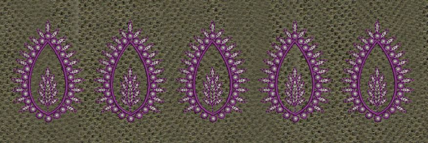Row Of Flower Embroidery Design