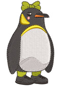 Female Penguin Embroidery Design