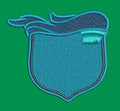 Stylized Shield Pocket Emblem Embroidery Design
