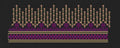 Dark Floral Stem Rain Border - Black, Purple & Gold Embroidery Design