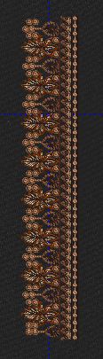 Copper Vine Metallic Leaf Border Embroidery Design