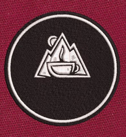 Mountain Coffee Black & White Embroidery Design