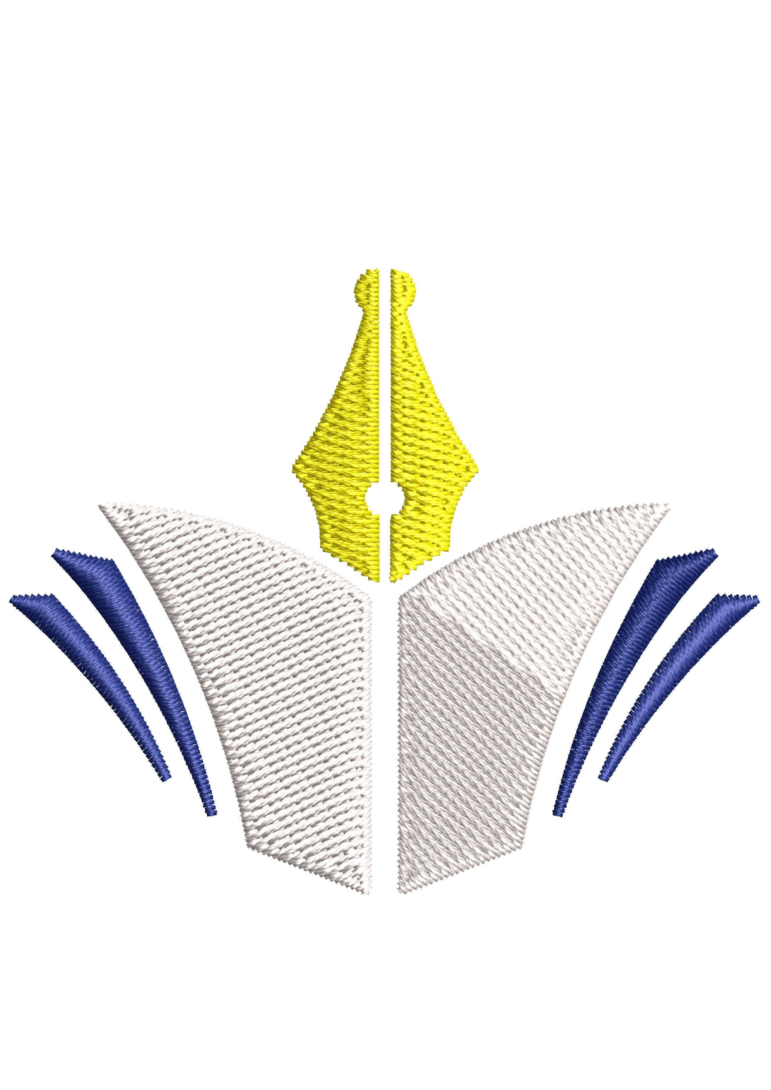 Pen Book Embroidery Design