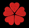 Red Heart Cluster Embroidery Design