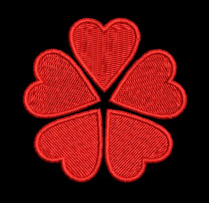 Red Heart Cluster Embroidery Design