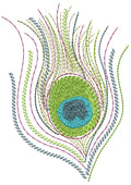Peacock Feather Sequin Embroidery Design
