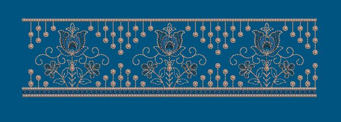 Azure Lotus Dangle Embroidery Design