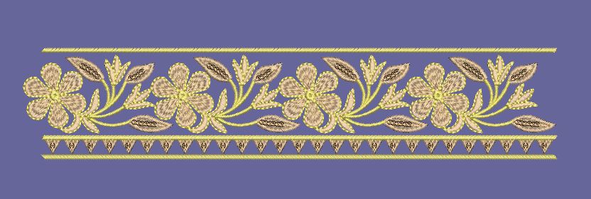 Floral Vine Ornate Border Embroidery Design