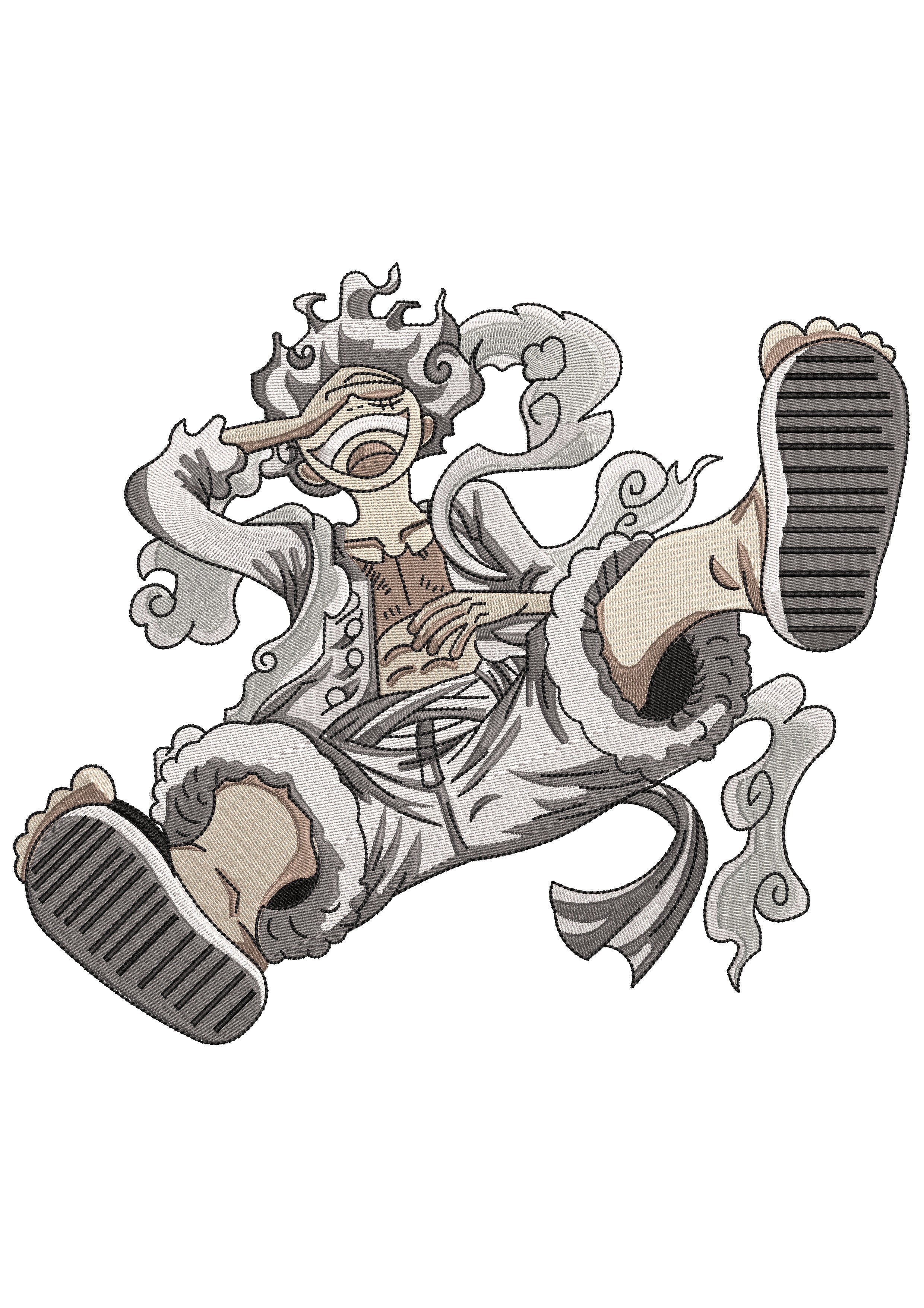 Luffy Gear Embroidery Design