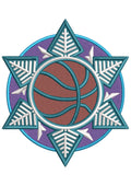 Basket Ball Flower Embroidery Design