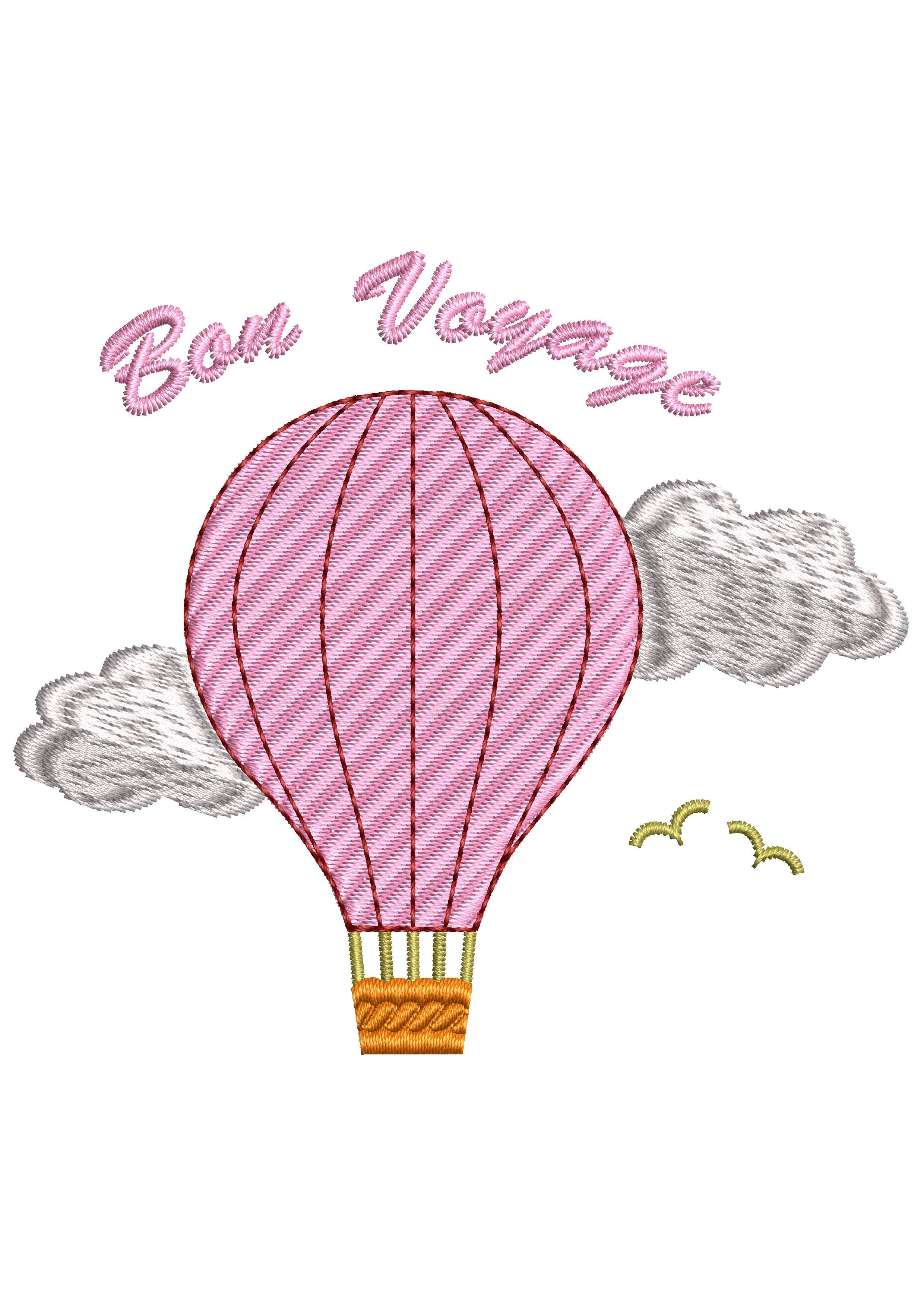 Fire Balloon Embroidery Design
