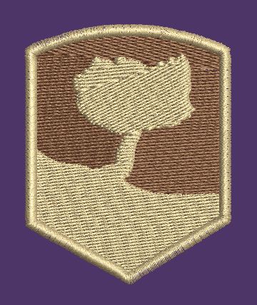 Shielded Solitary Tree Embroidery Design