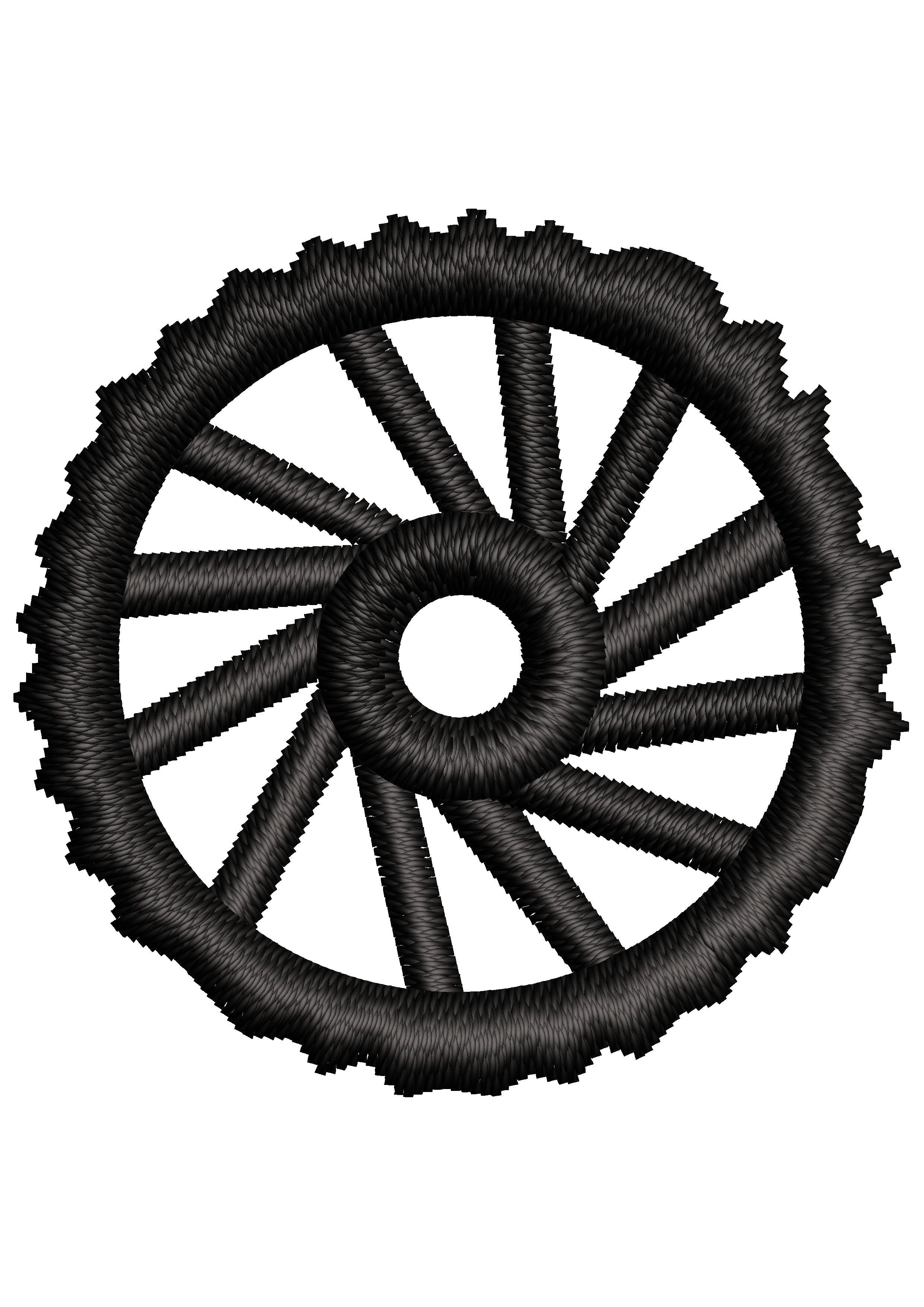 Tool Wheel Embroidery Design