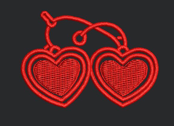 Red Hearts Embroidery Design