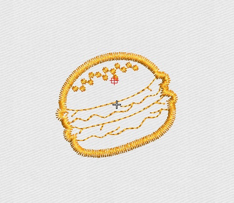 Burger Embroidery Design