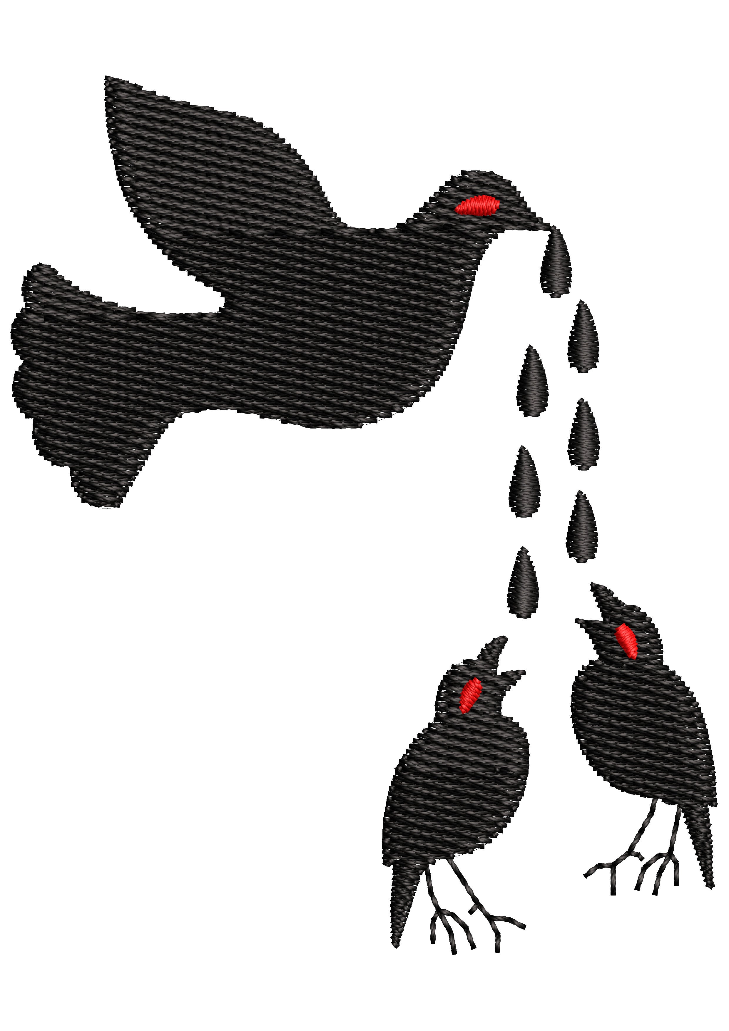 Mother Feeding Embroidery Design