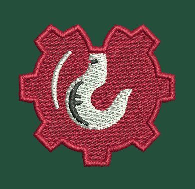 Industrial Hook Emblem Embroidery Design