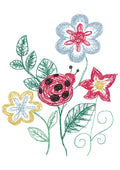 Flower Bug Embroidery Design