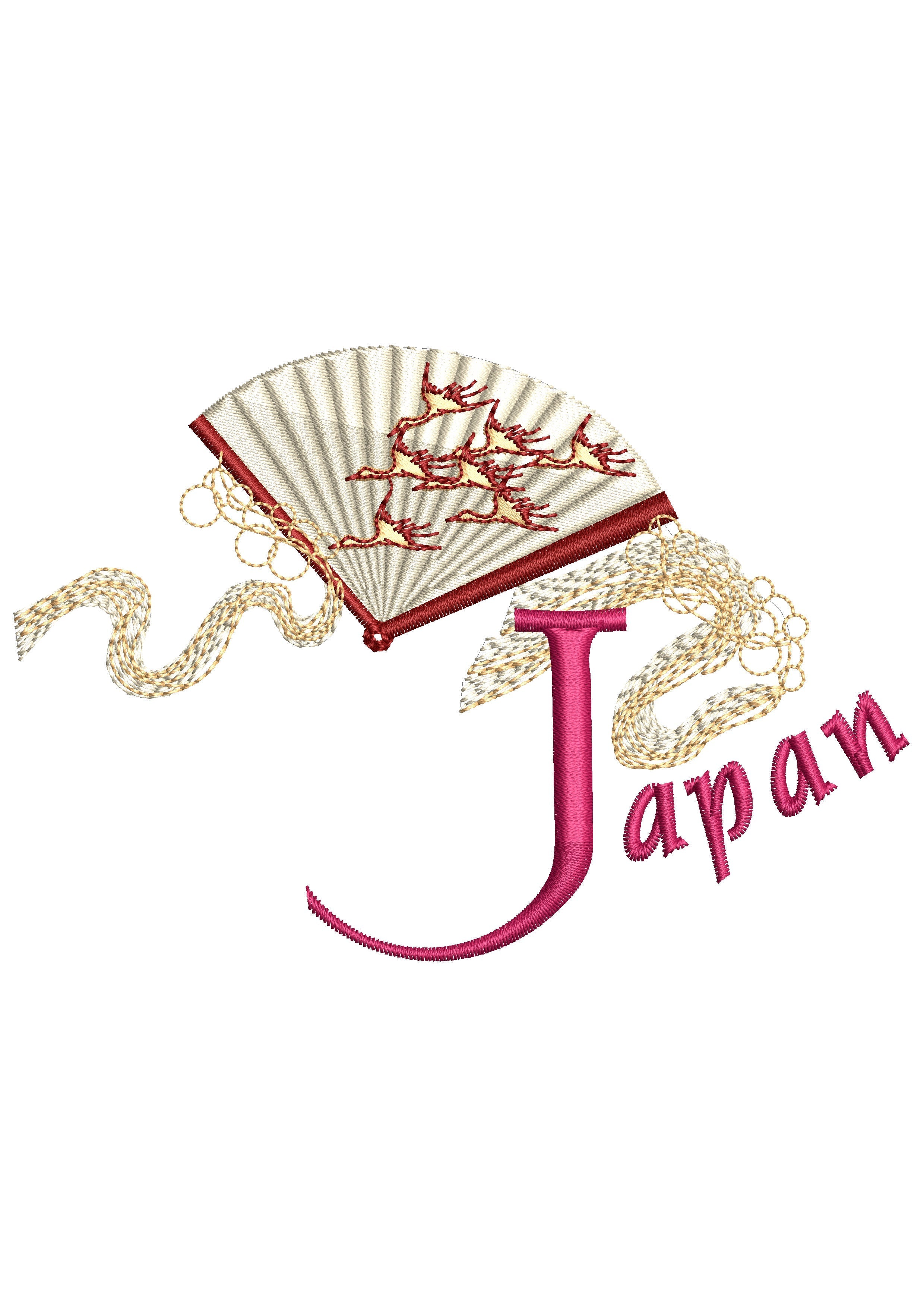 Japanese Fan Embroidery Design
