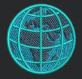 Globe Embroidery Design