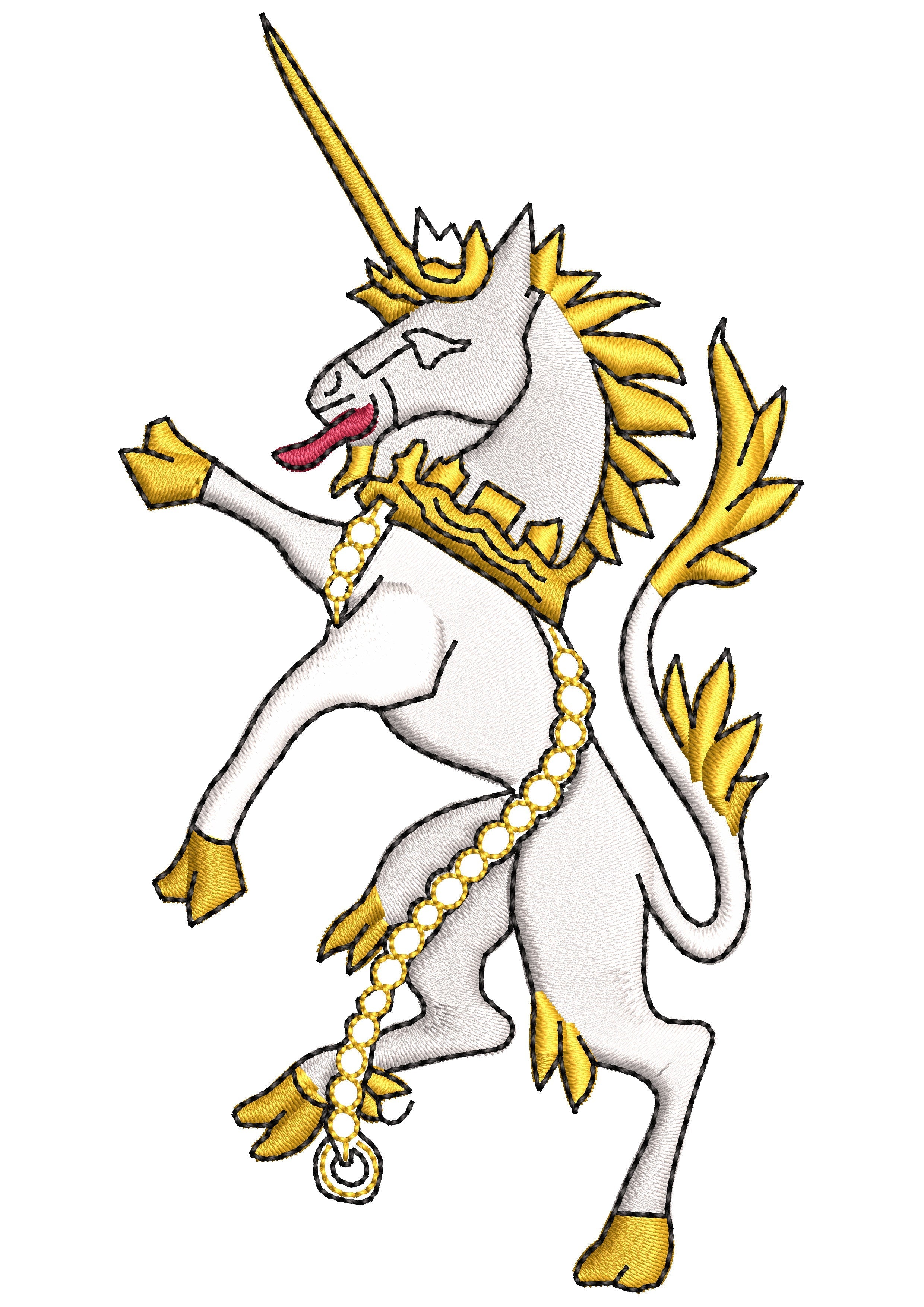 Unicorn King Embroidery Design
