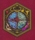 Brain Hexagon Multicolor Embroidery Design
