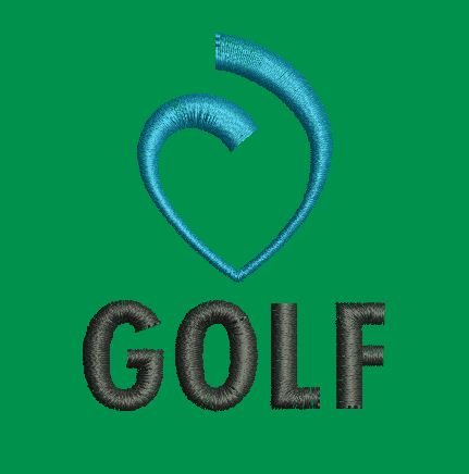 Stylized Golf Lettering Embroidery Design