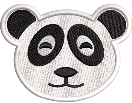 Panda Face Embroidery Design