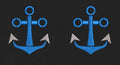 Twin Anchors Blue & Silver Embroidery Design