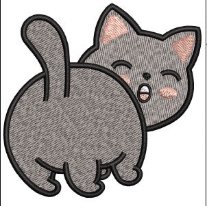 Cat Q Embroidery Design