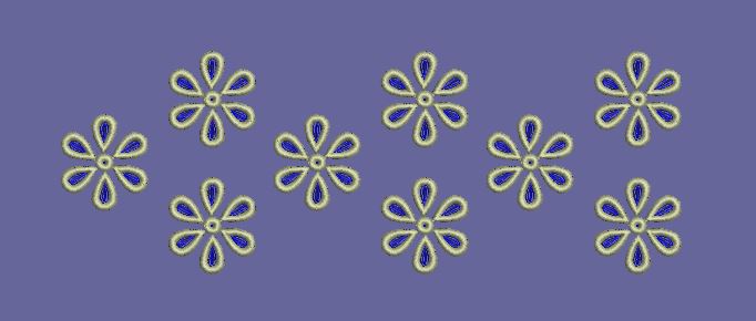Two Tone Six Petal Booti Embroidery Design