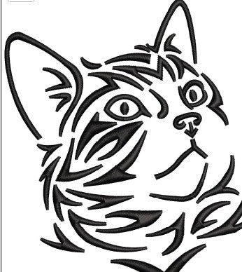Cat Face Embroidery Design