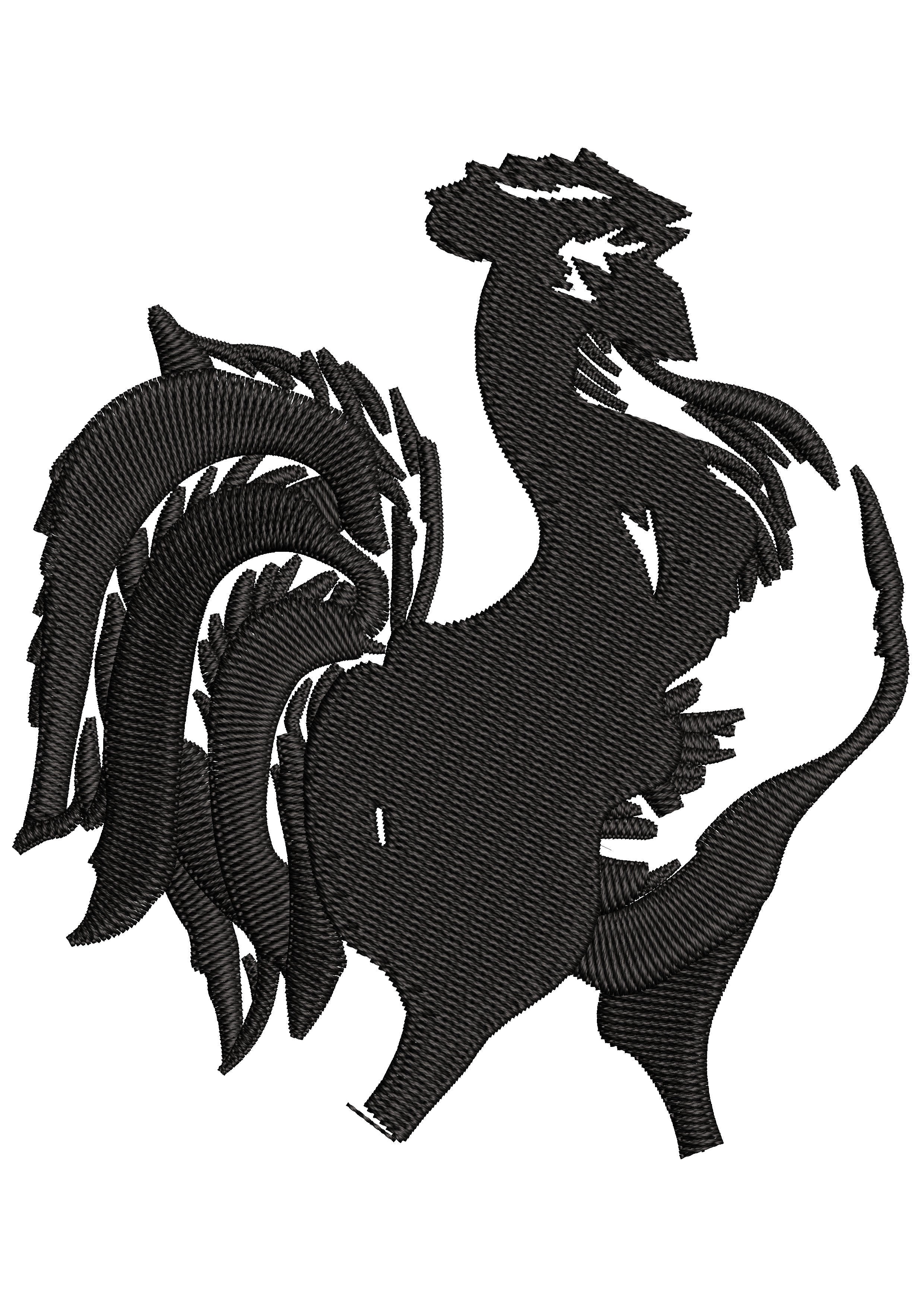 Rooster Embroidery Design