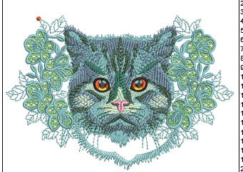 Cat Embroidery Design