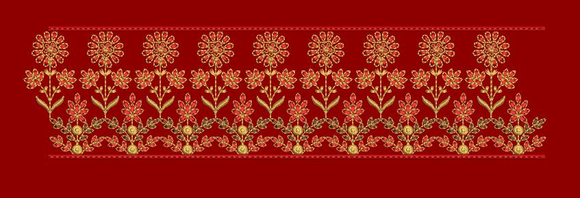 Sun Floral Lace Border Embroidery Design