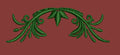 Symmetrical Foliage Scrollwork Embroidery Design