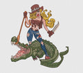 Crocodile Embroidery Design