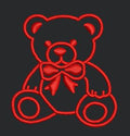 Red Taddy Embroidery Design