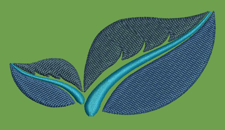 Duo Foliage Element Embroidery Design