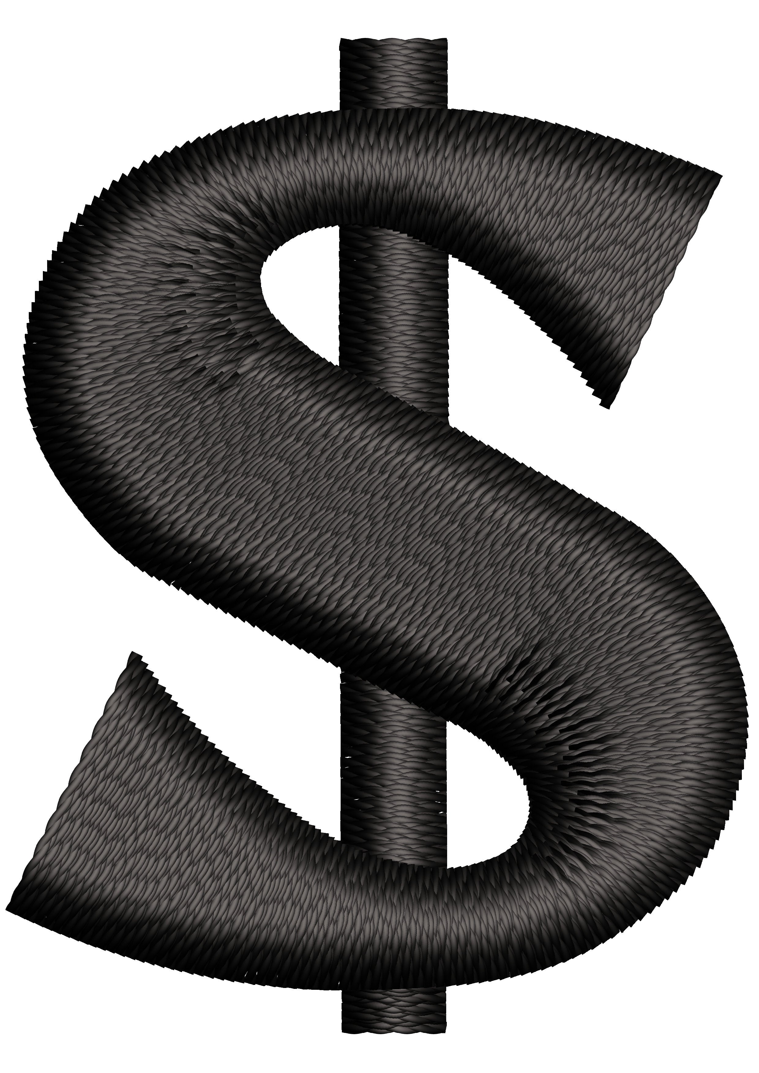 Dollar Sign Embroidery Design