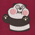 Waving Panda Black & White Embroidery Design
