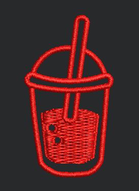 Red Juice Glass Embroidery Design